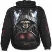 Sweat-shirt gothique homme à squelette avec médaille et gants de boxe