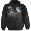 Sweat-shirt gothique homme à squelette avec médaille et gants de boxe