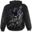 Sweat-shirt gothique homme à squelette rock jouant sur une guitare ornée de cranes