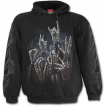 Sweat-shirt gothique homme à squelette rock jouant sur une guitare ornée de cranes