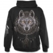 Sweat-shirt gothique homme à zip avec loup et attrape-rêves amérindien