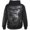 Sweat-shirt gothique homme à zip à gorille tatoué tribal avec écouteurs