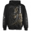 Sweat-shirt gothique homme à zip à squelette cowboy avec révolver fumant