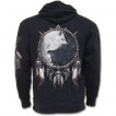 Sweat-shirt homme avec attrape rve inspiration Yin et Yang et loups