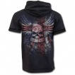 Sweat-shirt homme d't  manches courtes avec tte de mort sur drapeau Union Jack