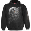 Sweat-shirt homme noir  hibou en chasse et pleine lune