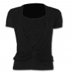 T-shirt dbardeur (2en1) femme gothique noir  manches courtes