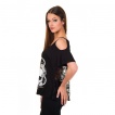 T-shirt femme goth-rock Banned  motif gousset, cranes et roses