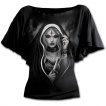T-shirt femme gothique  manches voiles avec religieuse  stigmate
