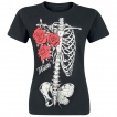 T-shirt Femme gothique avec squelelette à guêpe et roses rouges - ViXXsin