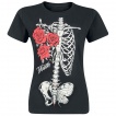 T-shirt Femme gothique avec squelelette  gupe et roses rouges - ViXXsin