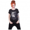 T-shirt femme noir avec loup inspiration Yin et Yang