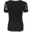 T-shirt femme noir gothique  dentelle de fleurs