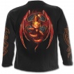 T-shirt gothique homme  manches longues avec dragon et orbe de feu