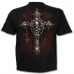 T-shirt homme à crane formé d'ossements et croix gothique