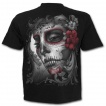 T-shirt homme avec tte de mort, femme masque et roses