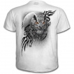 T-shirt homme blanc  hibou en chasse et pleine lune