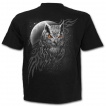 T-shirt homme noir  hibou en chasse et pleine lune