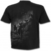 T-shirt homme noir avec meute de loups et pleine lune