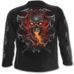 Tee shirt gothique homme à manches longues avec dragon de flamme et crane