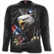 Tee shirt homme gothique  manches longues avec Aigle et drapeau Rebelle