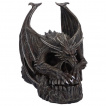Tête de mort aspect roche volcanique à dragon Draco Skull (19cm)