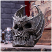 Tête de mort aspect roche volcanique à dragon Draco Skull (19cm)