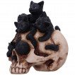 Tête de mort déco à chatons et toile d'araignée - Nemesis