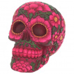 Tte de mort mexicaine  fleurs (14,5cm)