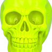 Tte de mort psychdlique jaune fluo (15.5cm) - Nemesis Now