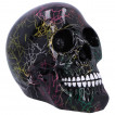 Tête de mort style électro finition effet éclairs métalliques (17,5cm)