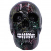 Tête de mort style électro finition effet éclairs métalliques (17,5cm)