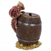 Tirelire  Dragon rouge aggrip  un baril d'or (14cm)