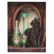 Toile canevas  Chat noir et bouteille d'absinthe - Lisa Parker (19x25cm)