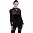 Top femme épaule pentacle avec rose de la mort sur tribal