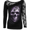 Top femme gothique manche dentelle