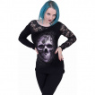 Top femme gothique manche dentelle