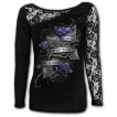 Top femme gothique manche dentelle