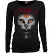 Top femme manches longues à chat style catrina mexicaine