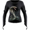 Top femme manches longues  serpent cobra sur fond tribal