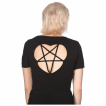 Top femme noir ajouré de pentagrammes - Banned