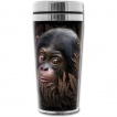 Travel mug thermos avec bébé singe et feuillage marron