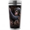 Travel mug thermos avec bb singe et feuillage marron