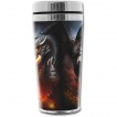 Travel mug thermos gothique avec dragon flamboyant