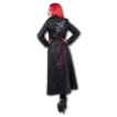 Trench gothique femme similicuir noir corsetté à rose noire et serpent