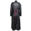 Trench gothique femme similicuir noir corsetté à roses et pieu