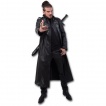 Trench homme similicuir noir à motif tribal