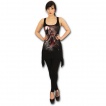 Tunique gothique noire sans manche avec vampiresse et lune rouge