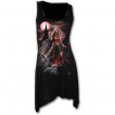 Tunique gothique noire sans manche avec vampiresse et lune rouge