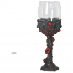 Verre à pied à chauves-souris vampires et roses rouges (20cm)